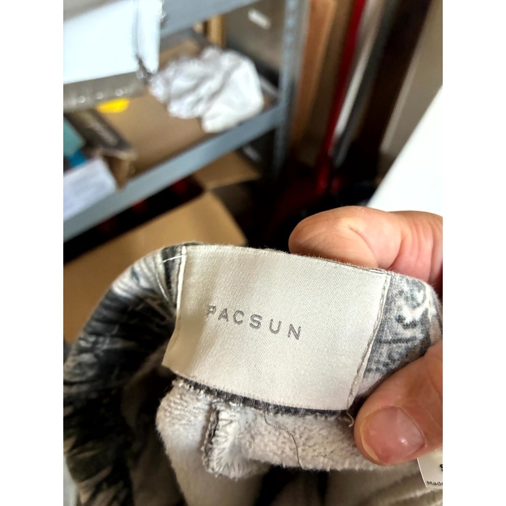 PacSun Sweatpants Mens Small Gray Woodland Camouflage Straight Leg Drawstring - Picture 11 of 15